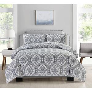 Bibb Home Damask 4pc. Duvet & Down Alternative Comforter Set