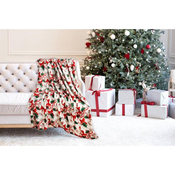 Kathy Ireland Festive Foliage Holiday Flannel Reversible Throw alternate view