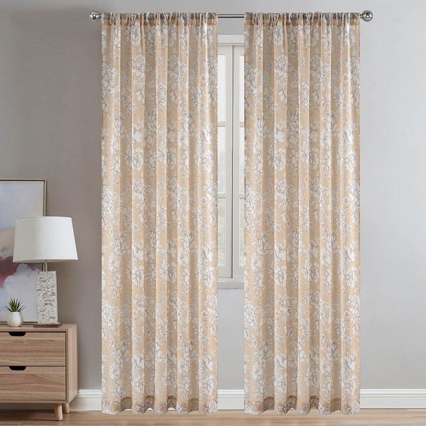 Laura Ashley(R) Bridgette Text Rod Pocket Panel Curtain alternate view