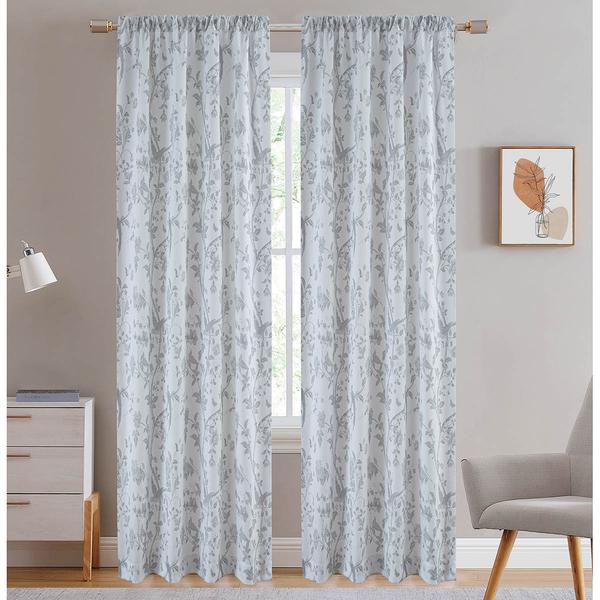 Laura Ashley(R) Summer Palace Text Rod Pocket Panel Curtain