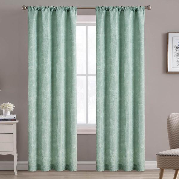 Rosalyn Floral Embroidered Rod Pocket Panel Curtain