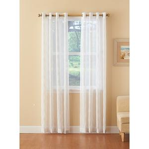 Landon Metallic Embroidered Sheer Grommet Curtain Panel