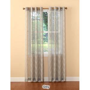 Landon Metallic Embroidered Sheer Grommet Curtain Panel alternate view