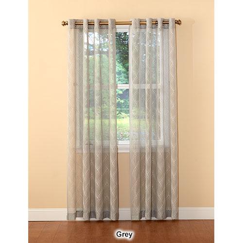 Landon Metallic Embroidered Sheer Grommet Curtain Panel alternate view