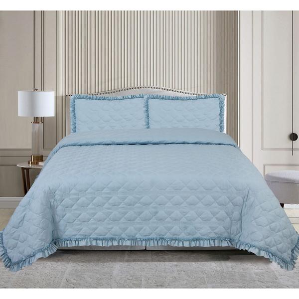 Shell Stitched Quilt with Ruffle Set alternate view
