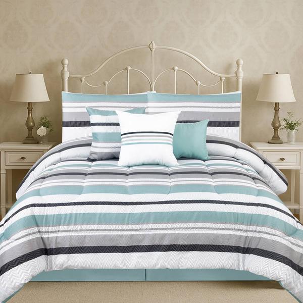 Twill Stripe 7pc. Comforter Set