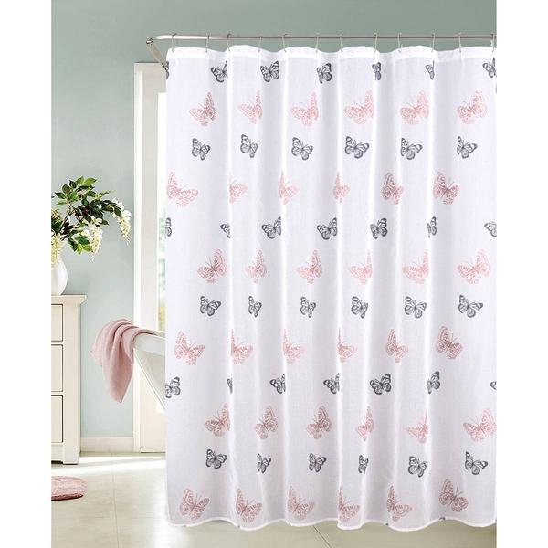 Butterfly Embroidered Shower Curtain