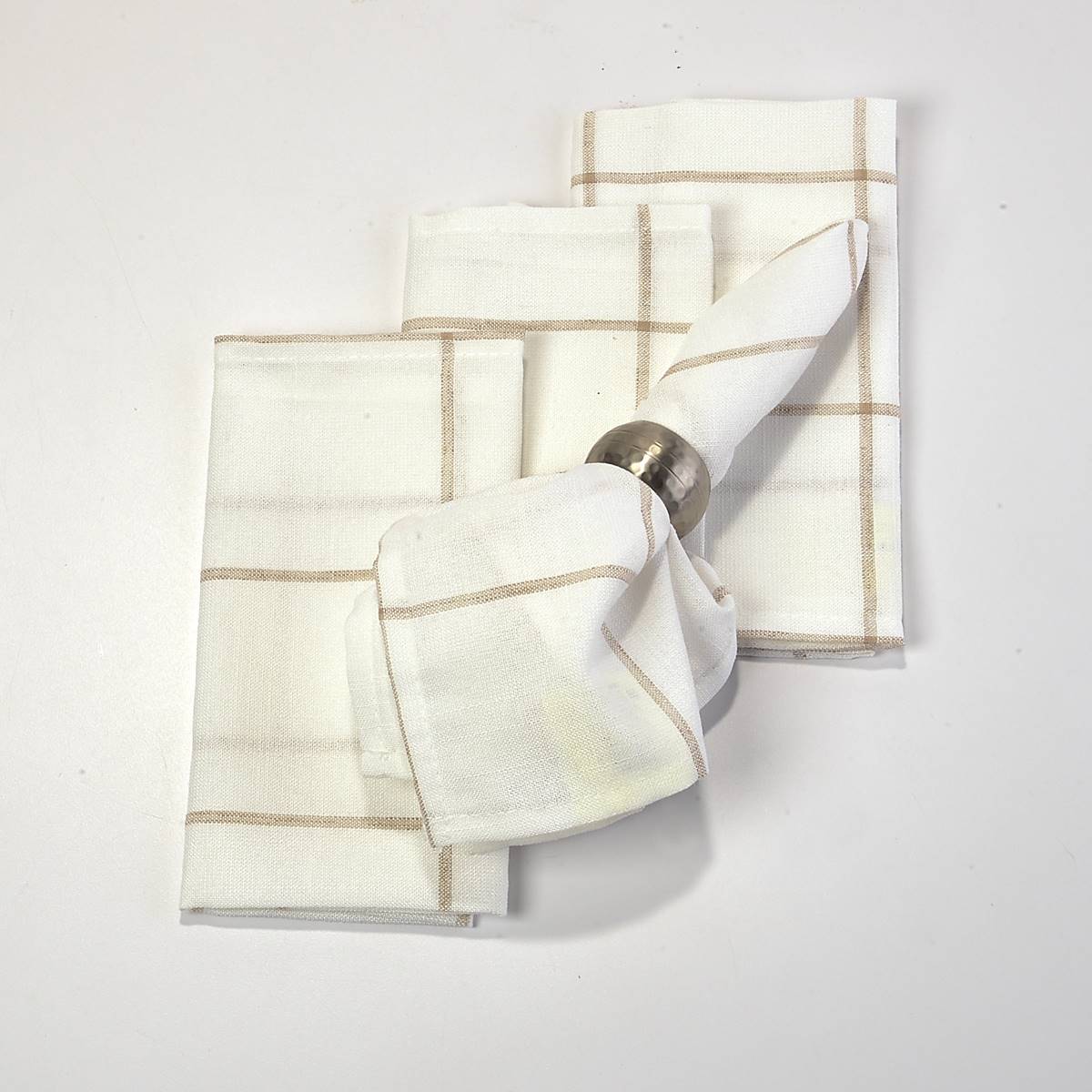 Laura Ashley(R) Welmont Tan Plaid Napkins - Set Of 4