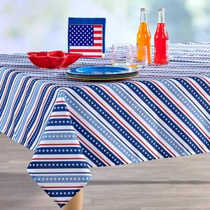 Oxford USA Stripe Indoor/Outdoor Tablecloth