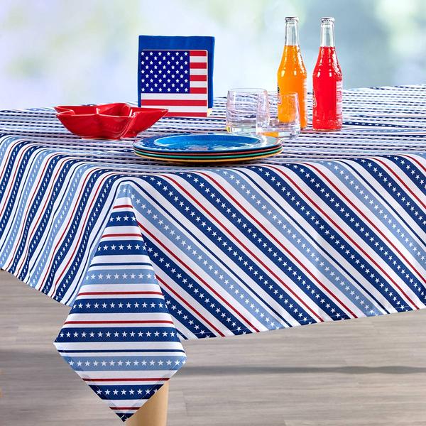 Oxford USA Stripe Indoor/Outdoor Tablecloth