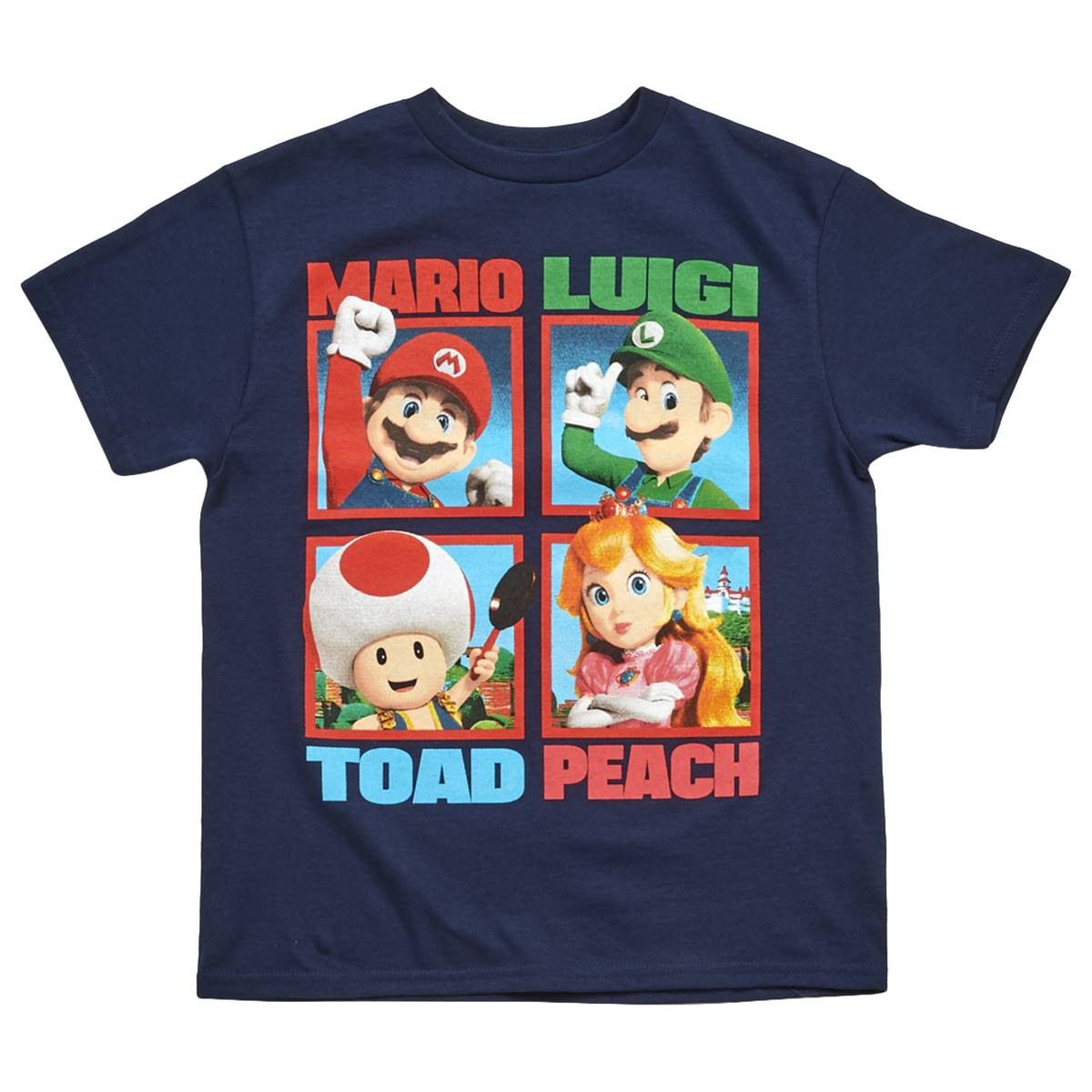 Boys (8-20) Mad Engine Mario Luigi Toad Peach Graphic Tee