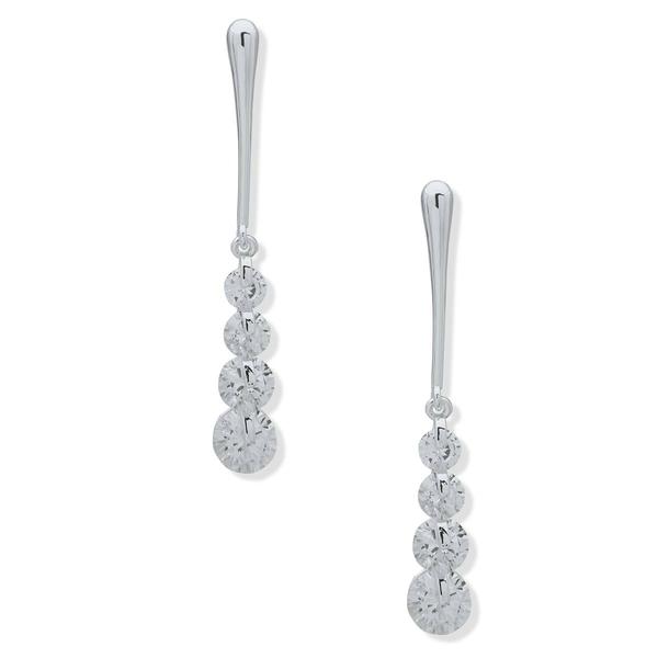 Anne Klein 1.91in. CZ Post Linear Earrings