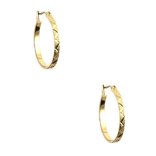 Anne Klein Gold-tone Hoop Pierced Pattern Earrings