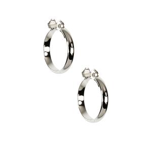 Anne Klein Silver-Tone Large Clip On Hoop Earrings