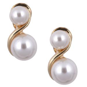 Anne Klein Faux Pearl Clip On Double Drop Earrings