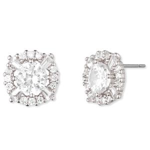 Anne Klein Silver & CZ Halo Earrings