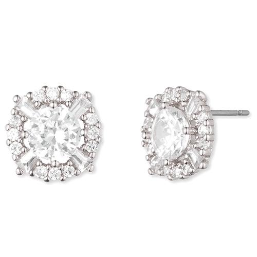 Anne Klein Silver & CZ Halo Earrings