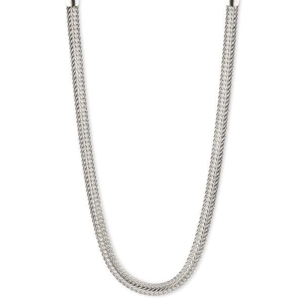Anne Klein Silver-Tone Flat Chain Collar Necklace