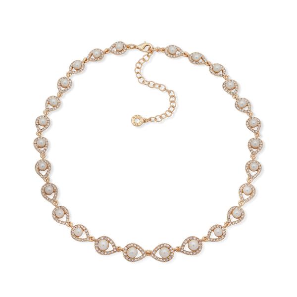 Anne Klein 16in. Gold-Tone Siam Pave Collar Necklace