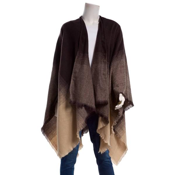 Womens Altare Ombre Ruana - Mocha