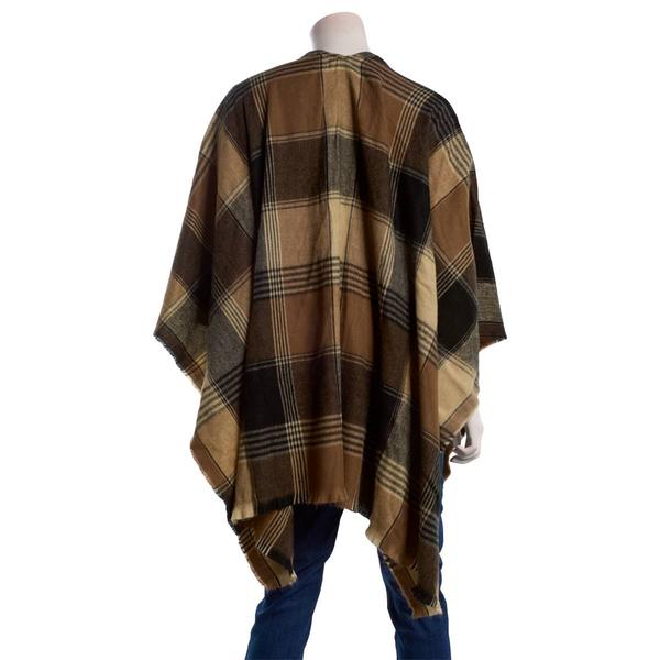 Womens Altare Plaid Ruana with Fringe alternate view
