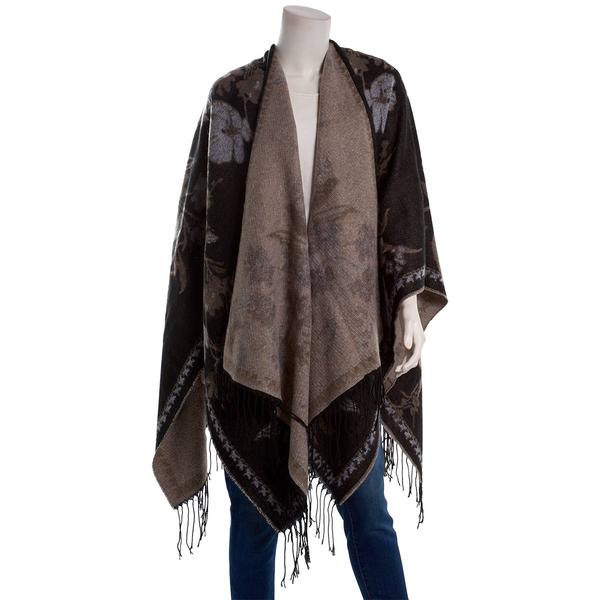 Womens Modena Floral & Jacquard Ruana