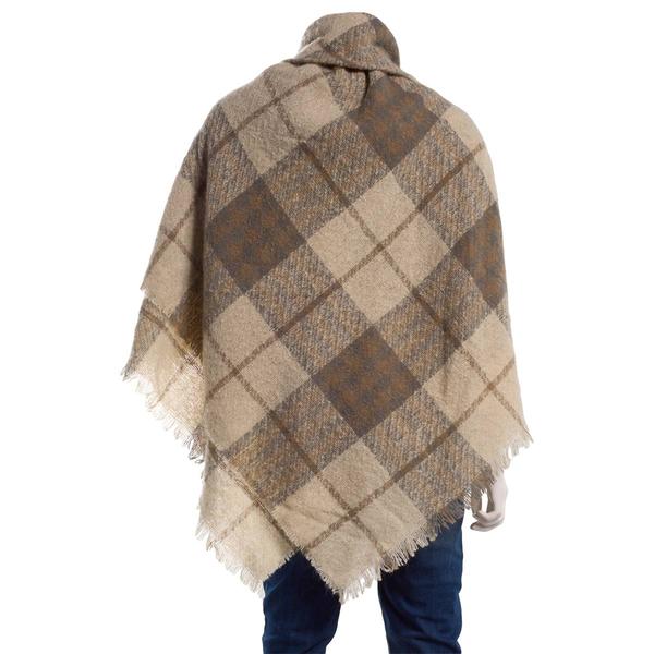 Womens Altare Plaid Cape w/Toggle - Ivory alternate view