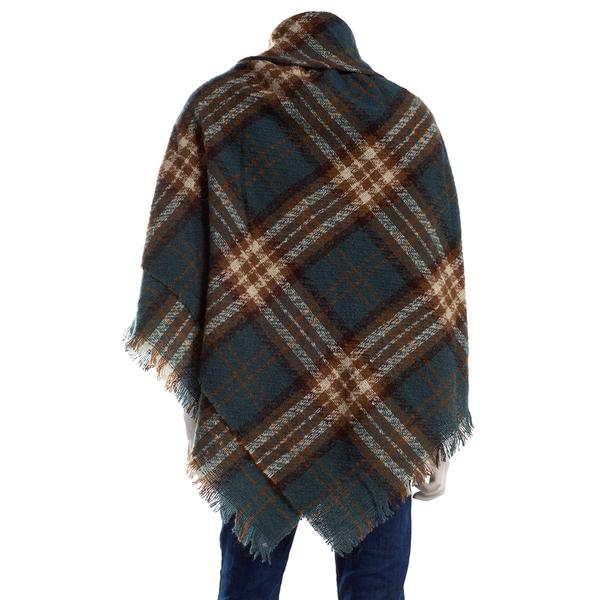 Womens Altare Plaid Cape w/Toggle - Emerald alternate view