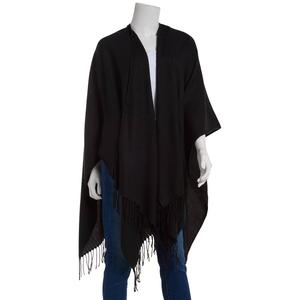 Womens Modena Solid Woven Ruana w/Fringe alternate view