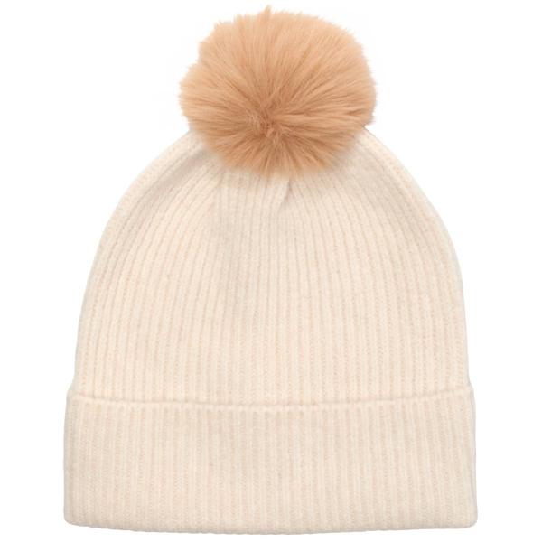 Womens Modena Cable Knit w/Faux Fur Pom Hat alternate view