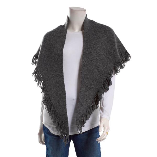 Womens Modena Solid Boucle Fringe Triangle Scarf