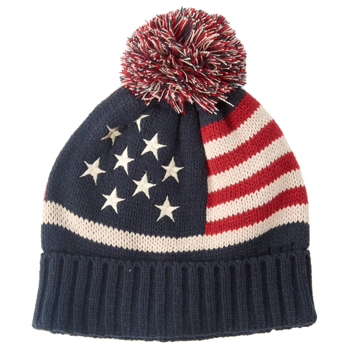 Young Mens Altare Americana Stars & Stripes Knit Beanie Hat