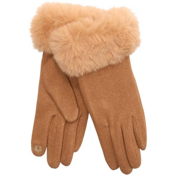 Womens Clever Microfiber Plush Faux Fur Gloves alternate view