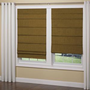 5in. Cordless Textured Fabric Roman Shades - Cafe