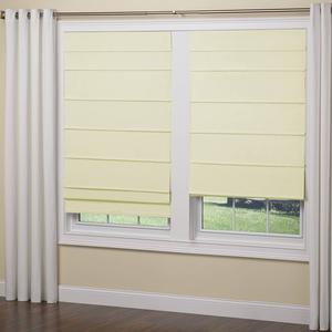 5in. Cordless Textured Fabric Roman Shades - Ivory