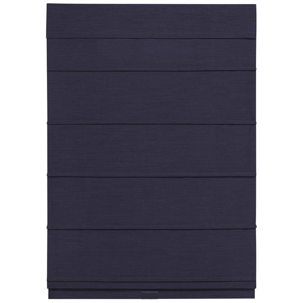 5in. Textured Fabric Roman Cordless Shades - Navy alternate view