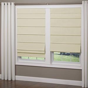 5in. Textured Fabric Roman Cordless Shades - Tan