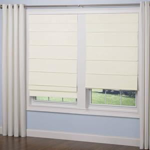 5in. Textured Fabric Cordless Roman  Shades - Off White