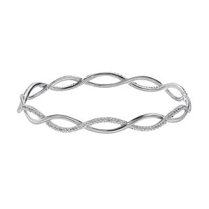 Sterling Silver Crystal Bangle Bracelet