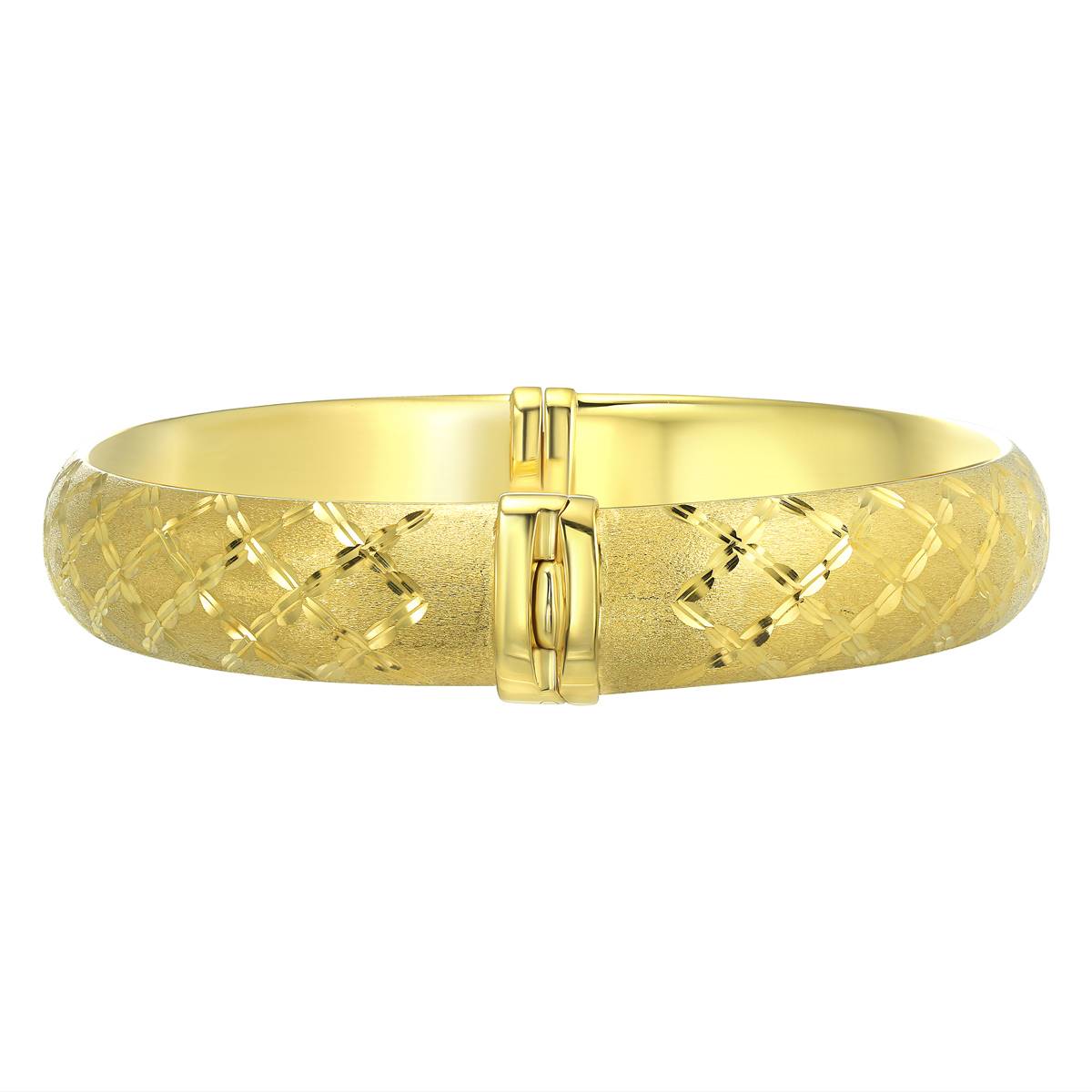 Gold Over Sterling Silver Diamond Cut Bangle Bracelet