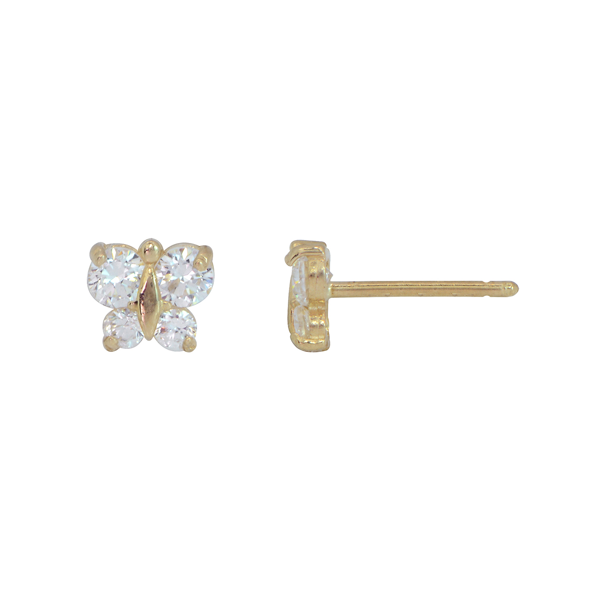 14kt. Yellow Gold CZ Butterfly Stud Earrings