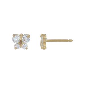 14kt. Yellow Gold CZ Butterfly Stud Earrings