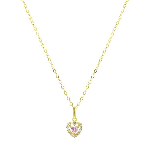 Kids 14kt. Yellow Gold Heart w/ CZ Pendant Necklace