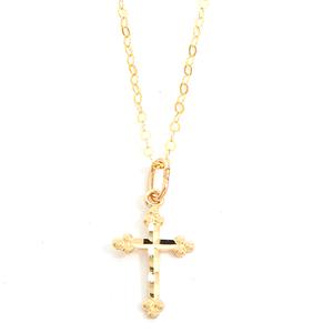 Kids 10kt. Yellow Gold Cross Charm Necklace