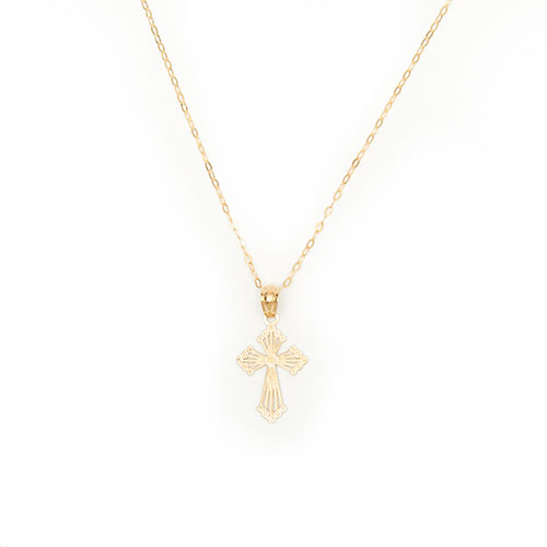 Kids Yellow 10kt. Gold Cross Pendant Necklace