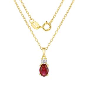 January Birthstone Simulated Garnet & CZ Pendant
