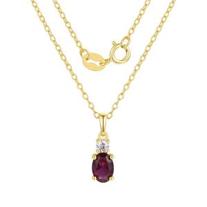 February Birthstone Simulated Amethyst & CZ Pendant