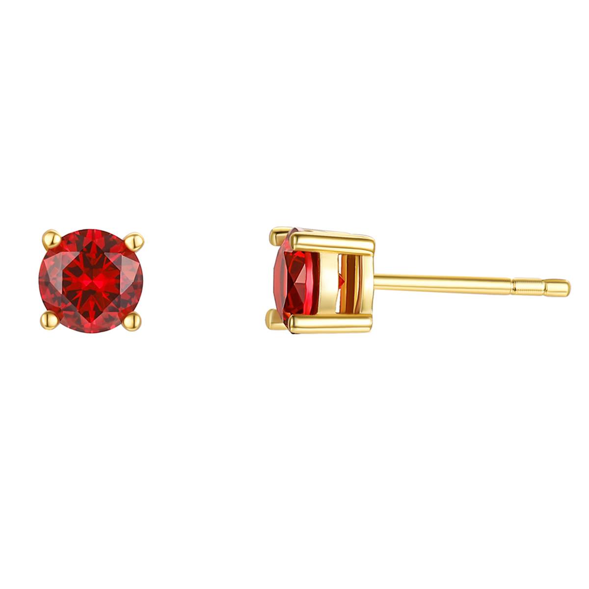 January Birthstone Simulated Garnet 6mm Stud Earrings