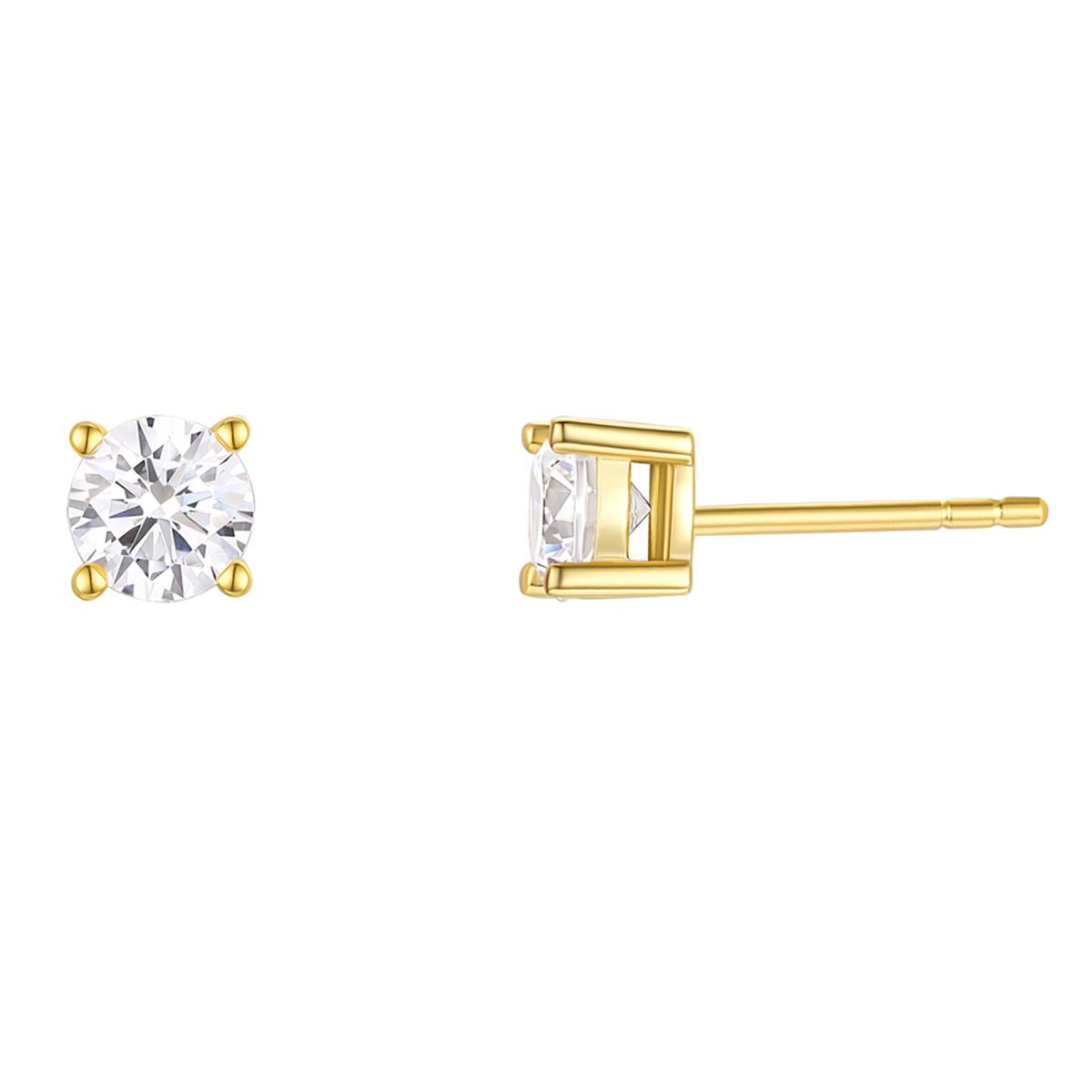 April Birthstone CZ 6mm Stud Earrings