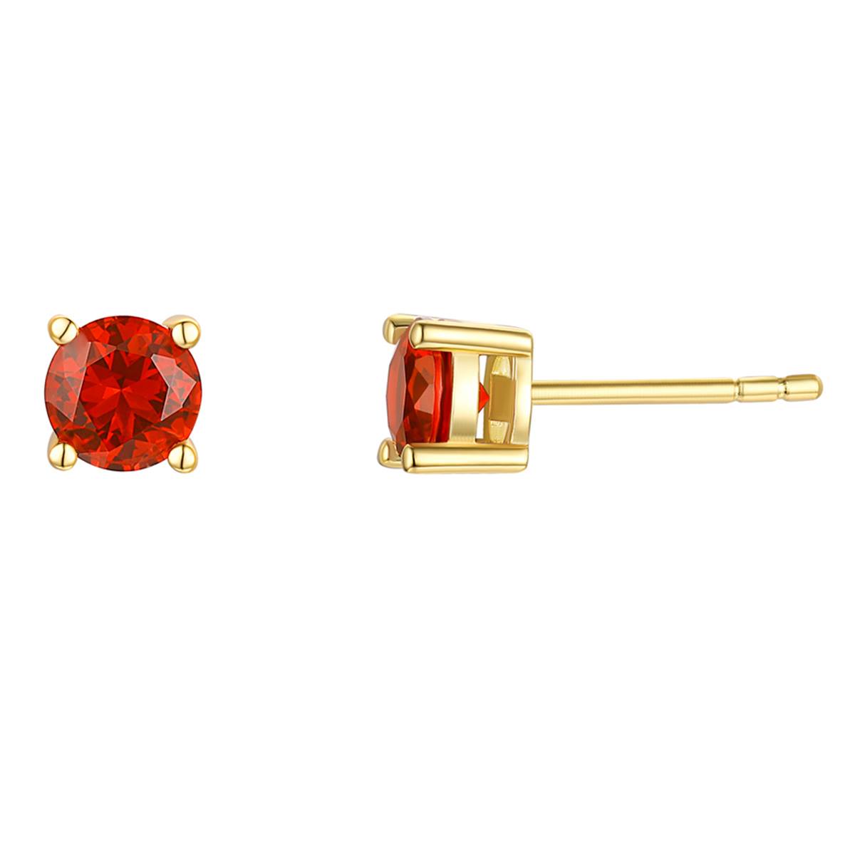 July Birthstone Simulated Ruby 6mm Stud Earrings